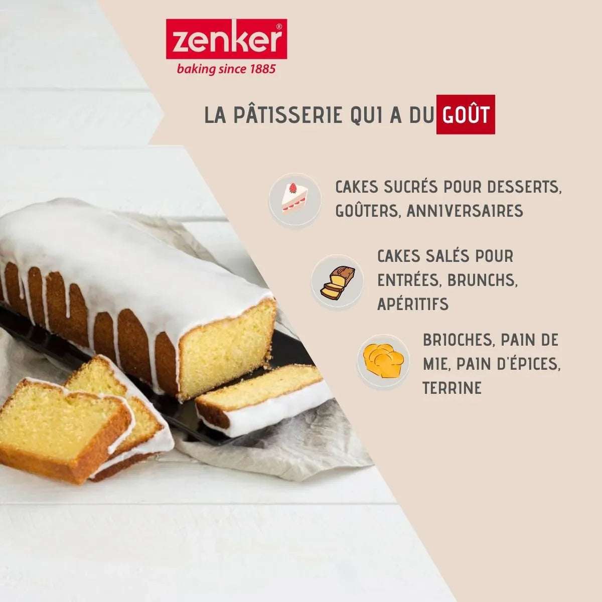 Cakevorm Zenker 25cm Pure | Antiaanbaklaag | Perfecte Taarten - Dahomy.nl