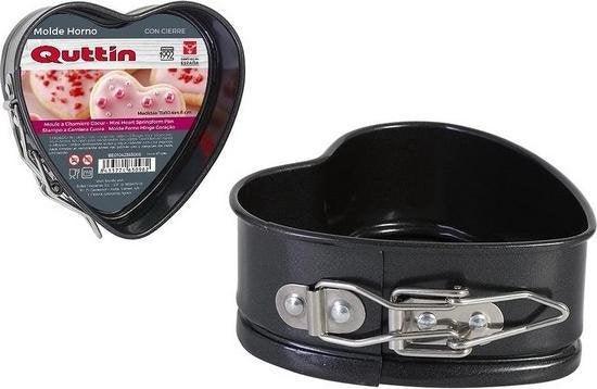 Springvorm Hart Mini Quttin 11cm | Non-stick Antraciet | Taartjes - Dahomy.nl