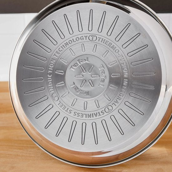 Tefal Infinite koekenpan Thermo-Fusion inductiebodem extra dik gelijkmatige warmteverdeling.