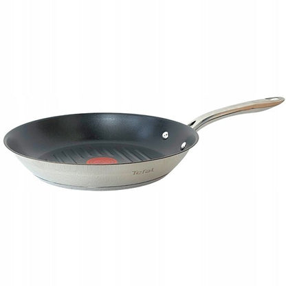 Tefal Infinite grillpan 26 cm zijkant ergonomische hittebestendige greep roestvrij staal.