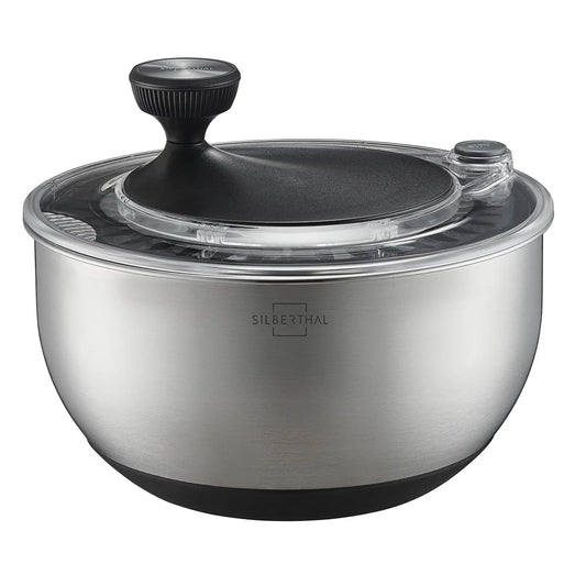 Silberthal RVS slacentrifuge 4,5 liter met slinger, transparant deksel en zwarte antislipbodem
