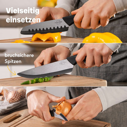 Keramische Messen Set 3-delig – Silberthal Zirkonia Messenset met Mesbescherming