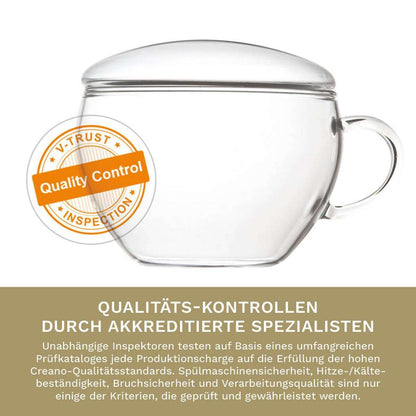 Klein theeglas 200ml Creano perfect voor bloeiende thee met deksel
