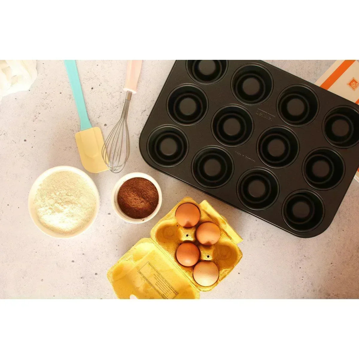 Bakvorm Rum Baba Zenker 12 Stuks | Mini Savarins | RVS Teflon - Dahomy