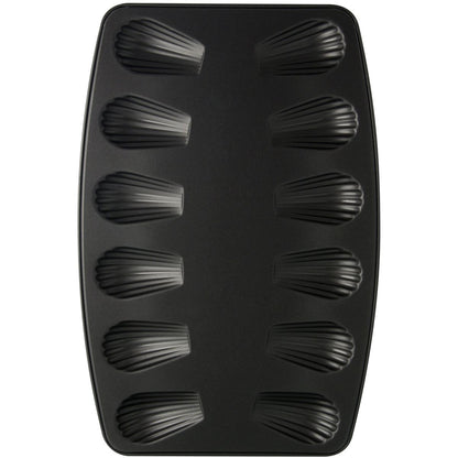 Zenker madeleinevorm 12 holtes schelp vorm bovenaanzicht
