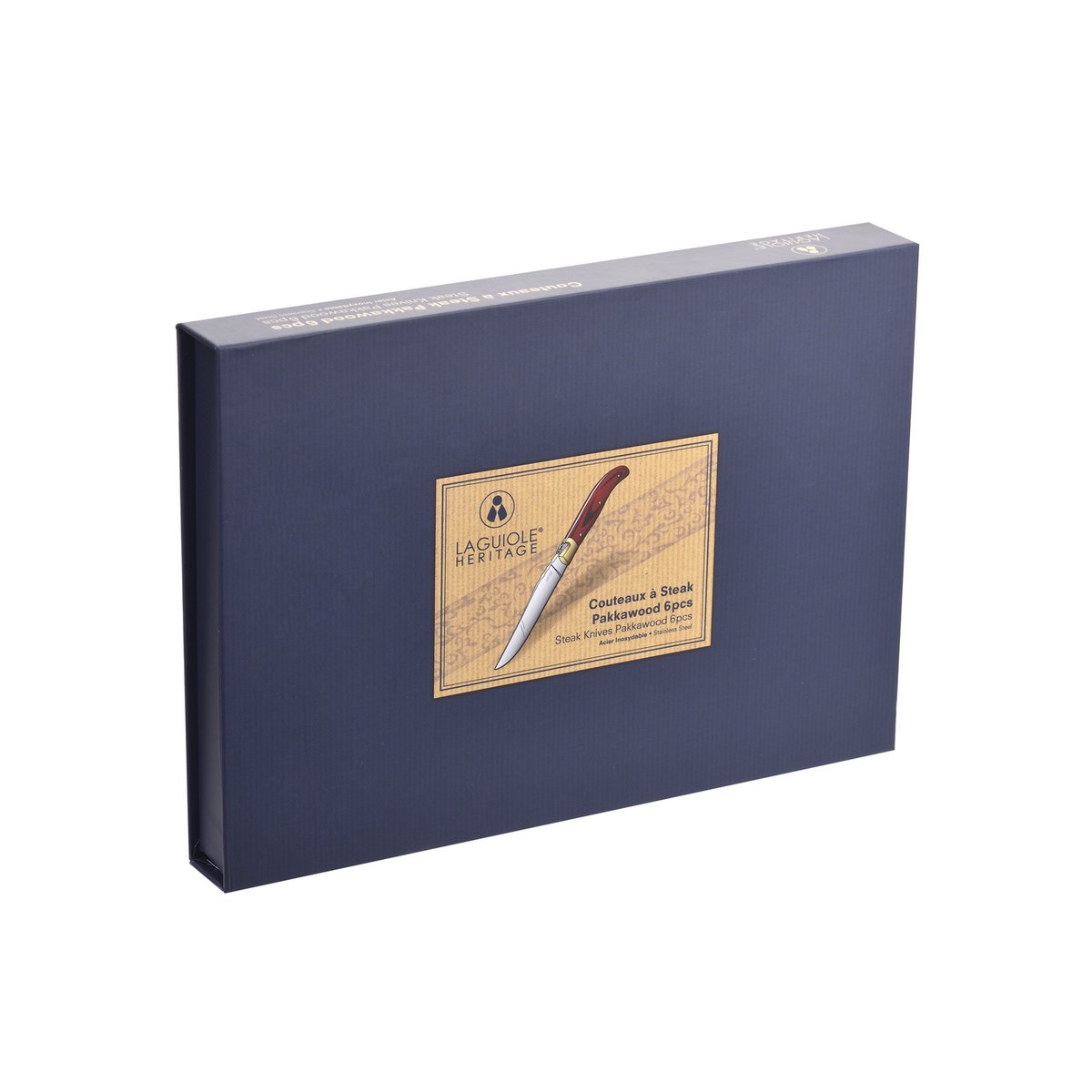 Laguiole Heritage messenset opbergdoos verpakking 6 tafelmessen
