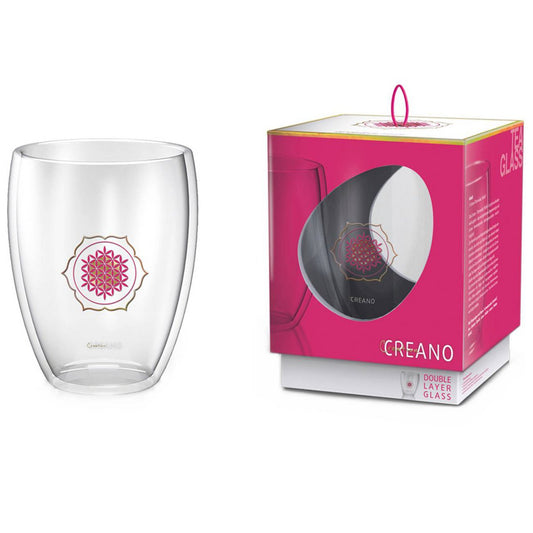 Creano thermoglas Flower of Life 250ml dubbelwandig met symbolisch motief
