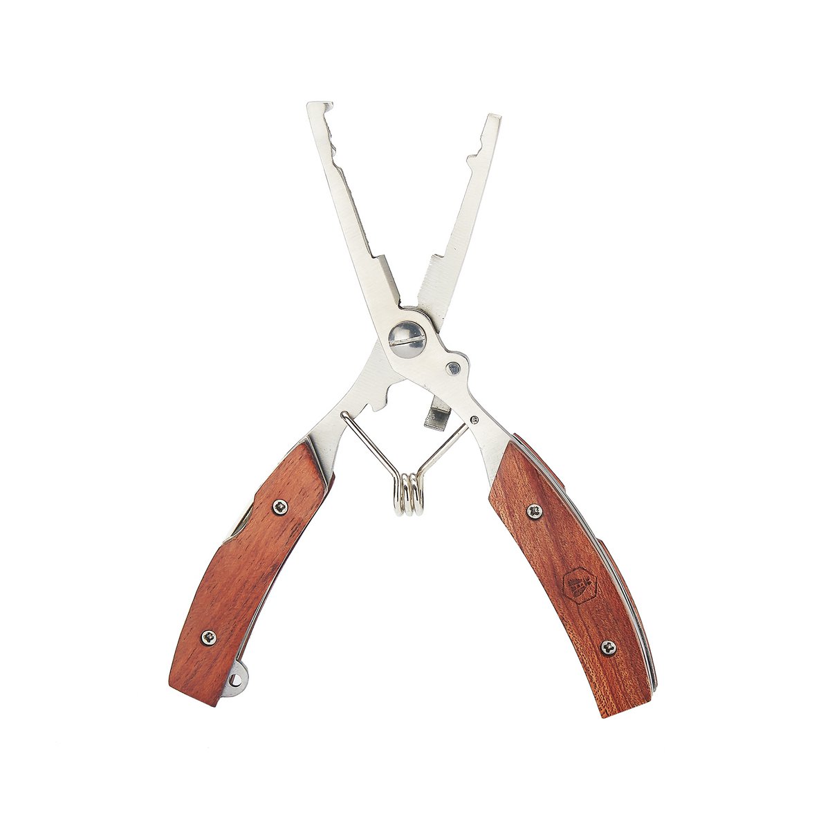 Laguiole visaccessoires set 20,5 cm roestvrij staal met houten handvat