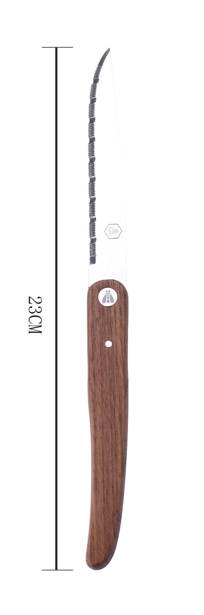 LAGUIOLE steakmes walnoot handvat roestvrij staal detail
