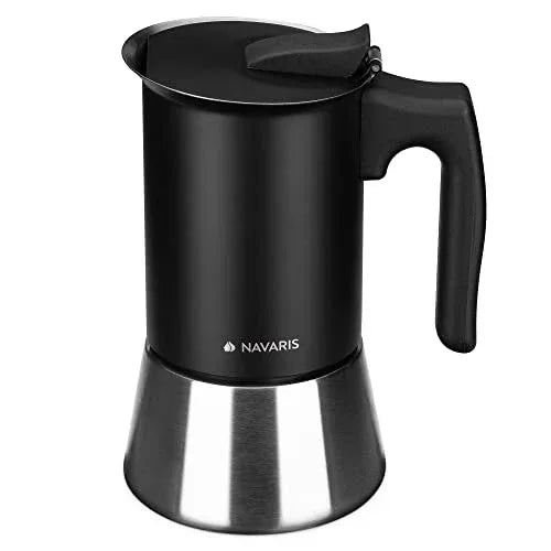 Moka Koffiepot Navaris RVS 4 of 6 Kopjes | Inductie Gas Elektrisch - Dahomy.nl