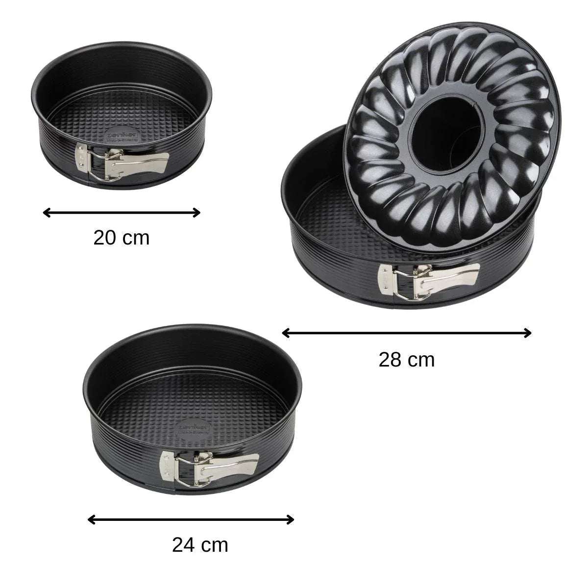 Springvormen Set Zenker 3-delig | Ø20 24 28cm | Non-stick Teflon - Dahomy.nl