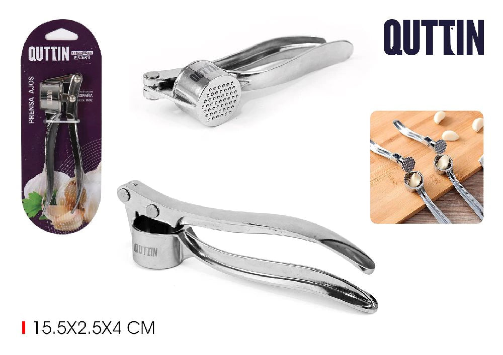 Knoflookpers zink Quttin robuust ergonomisch keukengerei
