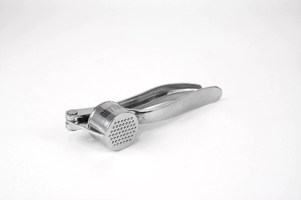 Knoflookpers zink Quttin detailopname – duurzaam keukengerei met stevige constructie
