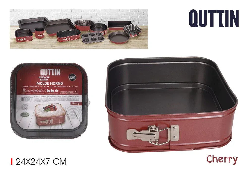 Bakvorm Vierkant 24x24 cm PFOA-Vrij Cherry – Koolstofstaal | Quttin - Dahomy