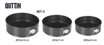 Springvorm Set 3-delig 20/24/28 cm – Afneembare Bodem | Quttin - Dahomy.nl