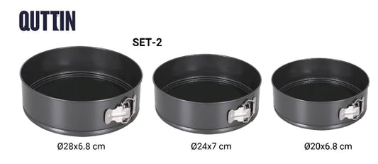 Quttin springvormen set 3 maten antiaanbaklaag koolstofstaal
