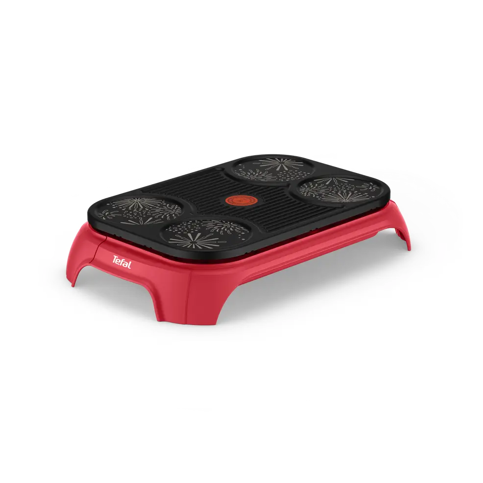 Tefal pannenkoekenmaker zijkant extra hoek compact keukenapparaat.