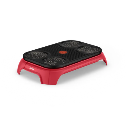 Tefal pannenkoekenmaker zijkant extra hoek compact keukenapparaat.