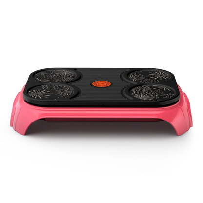 Tefal pannenkoekenmaker zijkant detail RVS behuizing keukenapparaat.