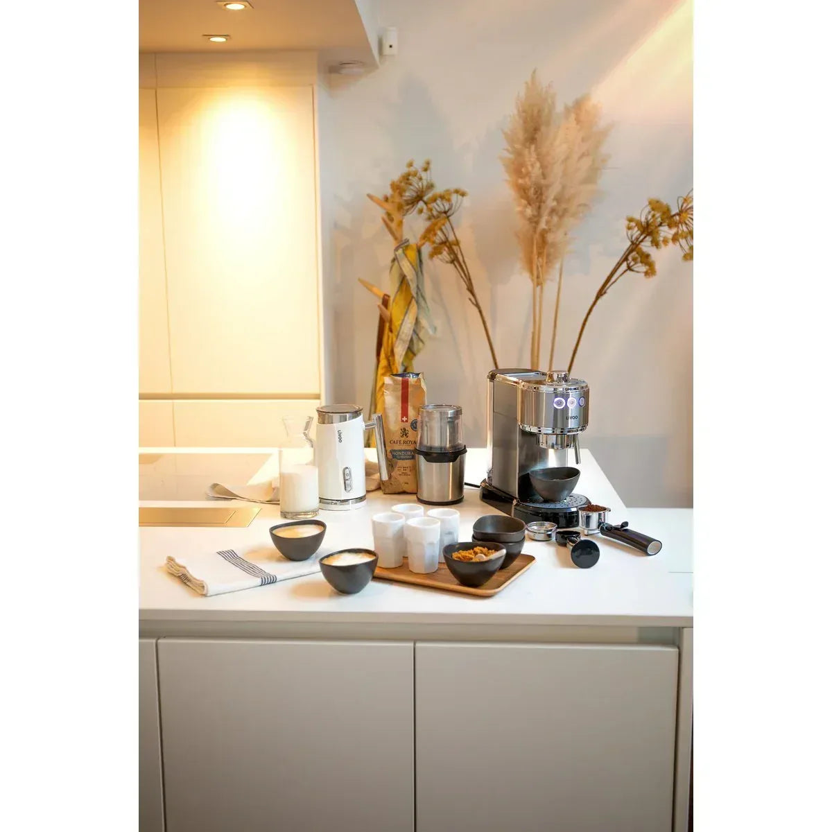 Koffiemolen Elektrisch Livoo 80g | RVS Messen | 8-12 Kopjes | Veiligheidsafdekking - Dahomy.nl