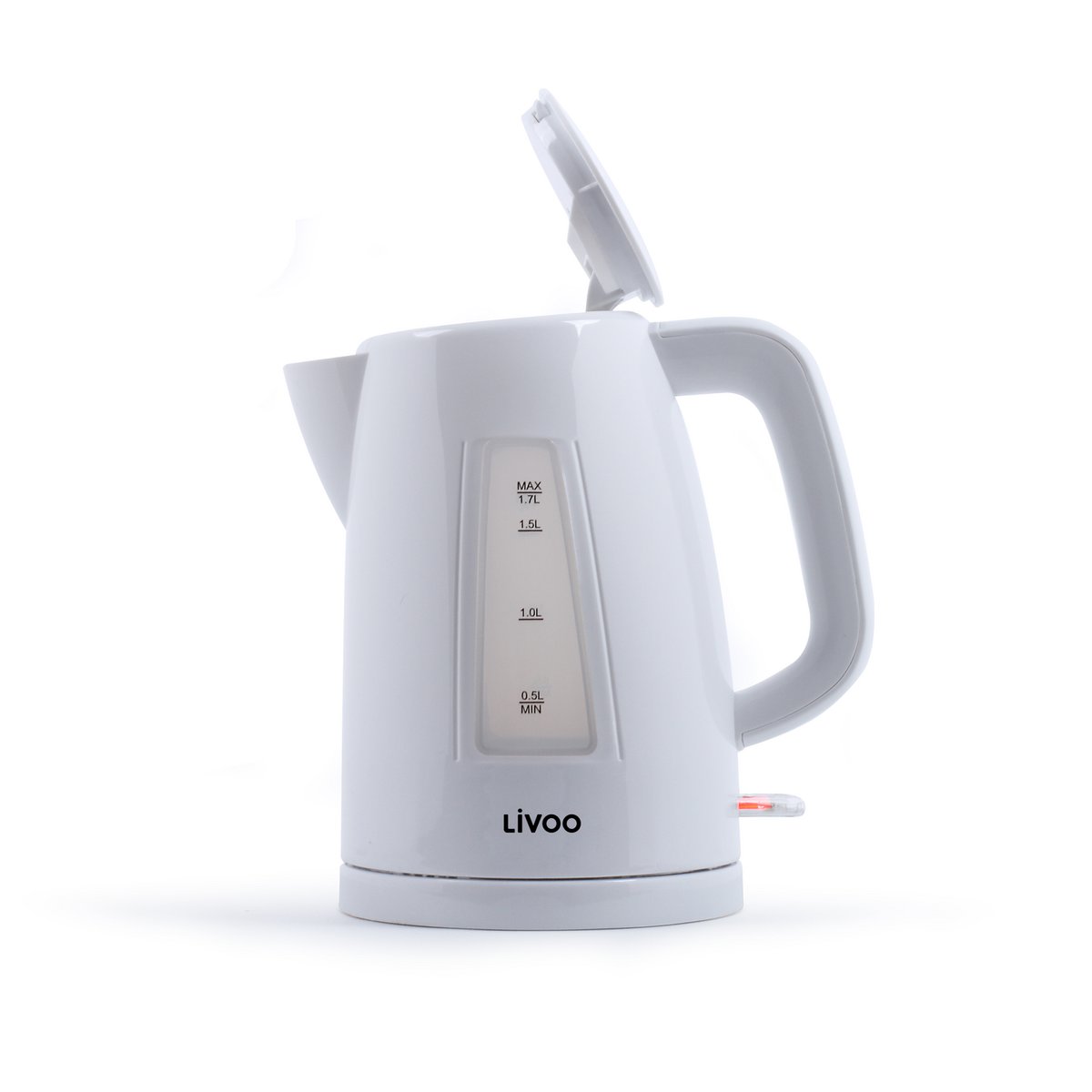 Livoo witte waterkoker bovenaanzicht met deksel