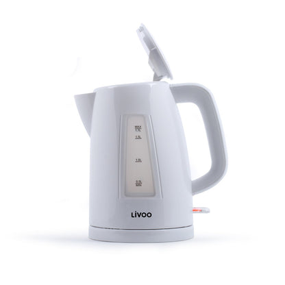 Livoo witte waterkoker bovenaanzicht met deksel