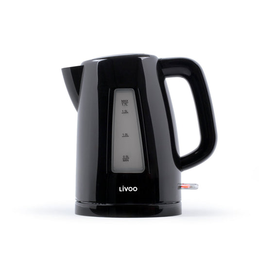 Livoo elektrische waterkoker in zwart met 360° draaibare voet en waterniveau-indicator