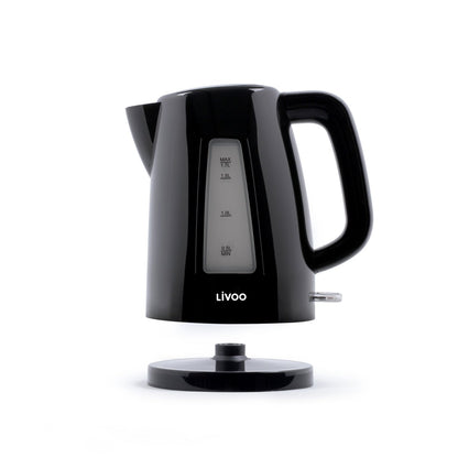  Livoo zwarte waterkoker detail van de handgreep en automatische uitschakeling