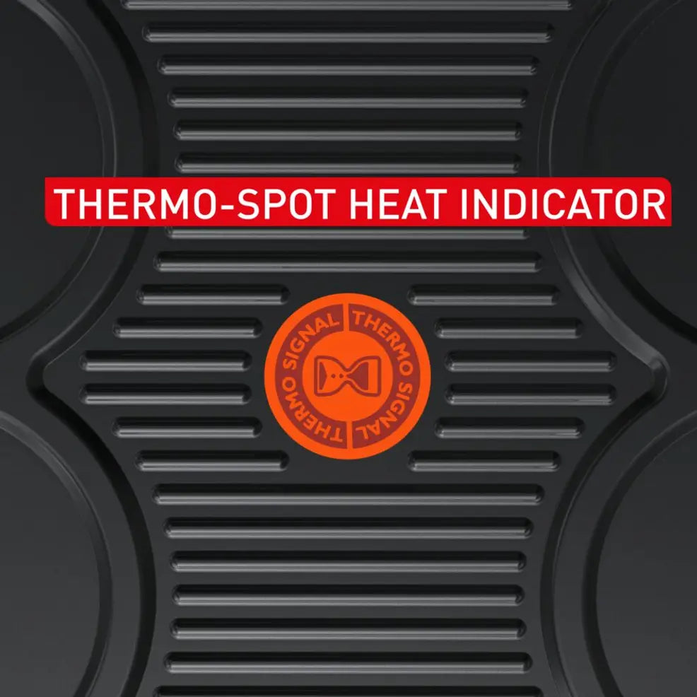 Tefal Thermo-Signal indicator rood optimale baktemperatuur pannenkoekenmaker.