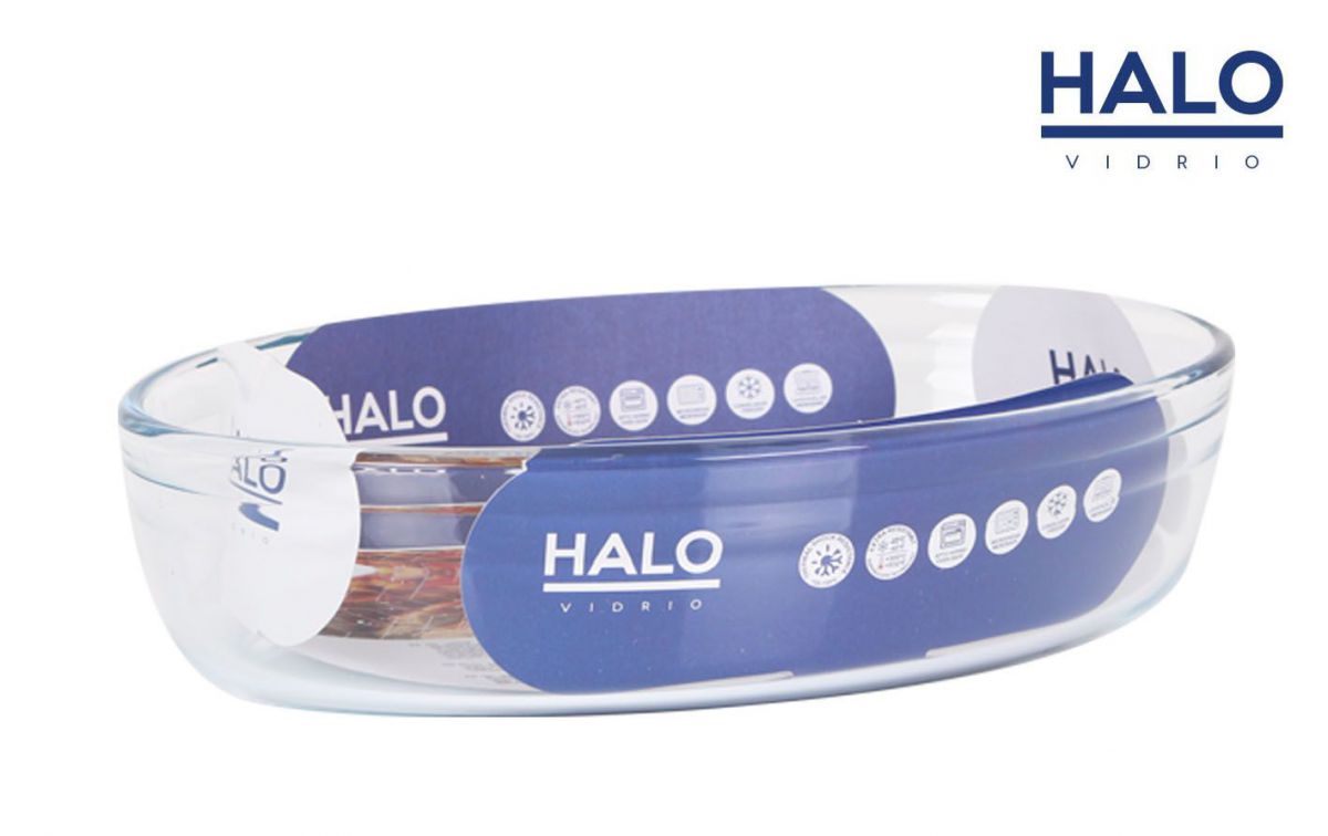 Glazen ovenschaal ovaal hittebestendig glas detail