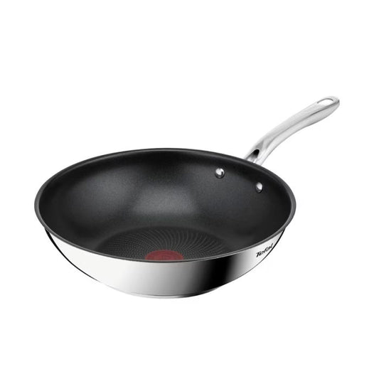 Tefal Infinite Wokpan 28 cm RVS Titanium anti-aanbaklaag inductie geschikt vooraanzich.