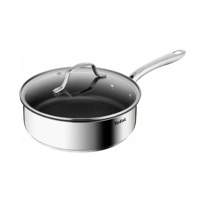 Tefal Infinite Hapjespan 24 cm – Titanium met Glazen Deksel - PFOA-vrij