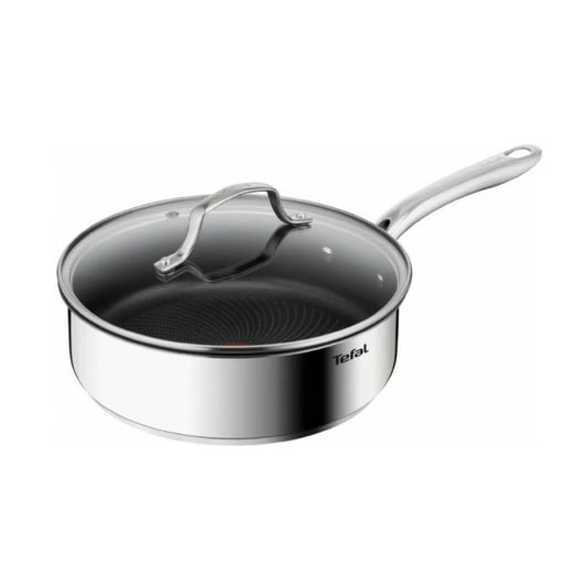 Tefal Infinite Hapjespan 24 cm – Titanium met Glazen Deksel - PFOA-vrij