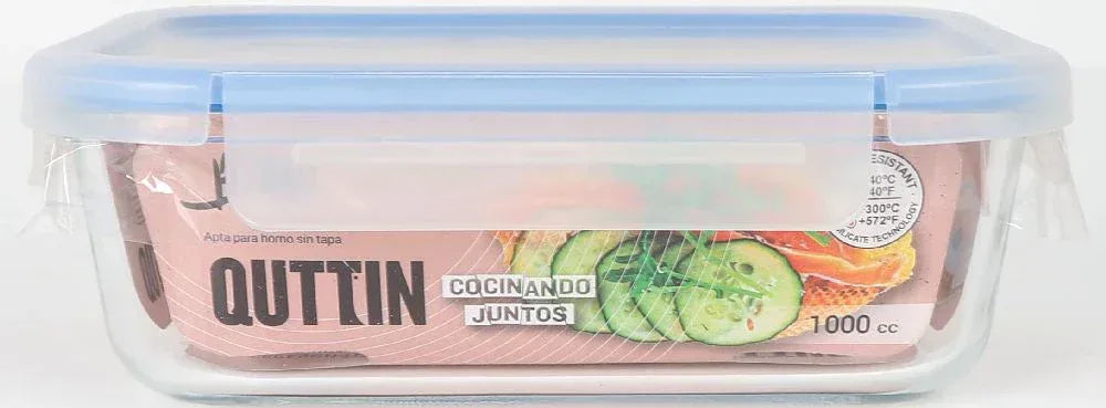 Vershouddoos Glas Rechthoekig 1000ml – Hermetisch Deksel | Quttin - Dahomy.nl