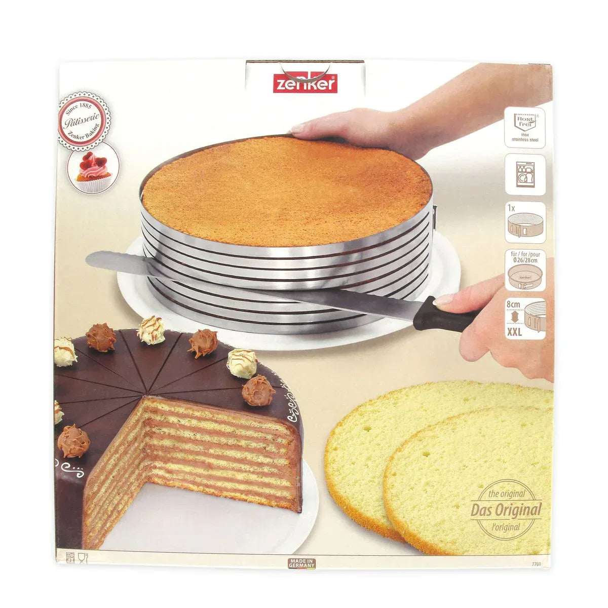 Gebaksbestek Set Zenker 2-delig | Taartmes 30cm + Gebakscirkel - Dahomy.nl