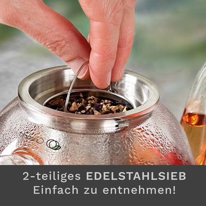 Creano glazen theepot vaatwasserbestendig en hittebestendig


