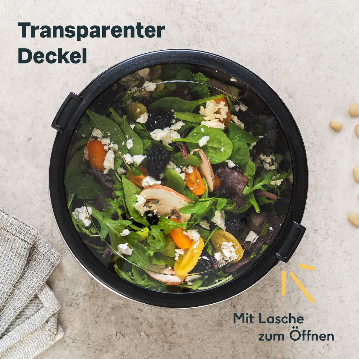 Silberthal saladekommen set lekvrij voor barbecue picknick en onderweg meenemen
