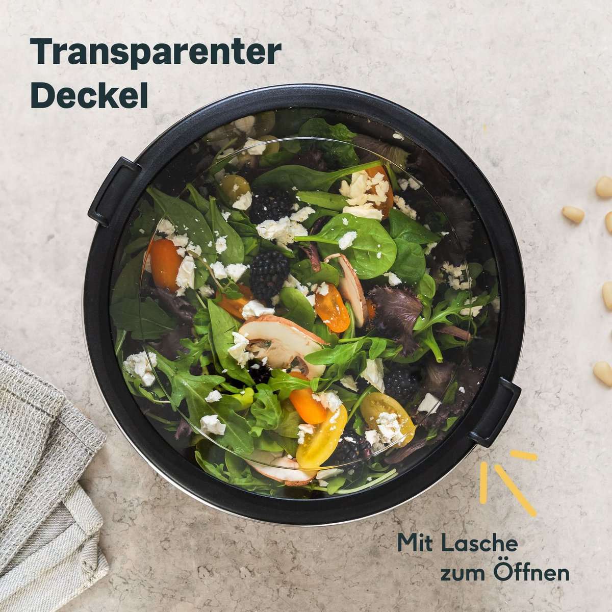 Silberthal saladekommen set lekvrij voor barbecue picknick en onderweg meenemen
