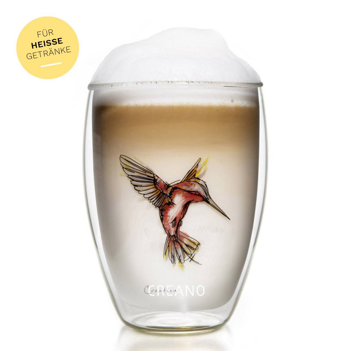 Dubbelwandige glazen Creano Hummi met latte macchiato - geen condensatie

