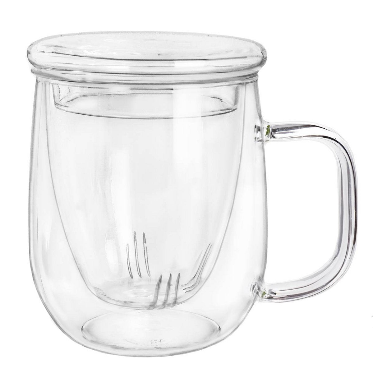 Creano theeglas met glazen zeef 450ml voor fruitthee groene thee zwarte thee
