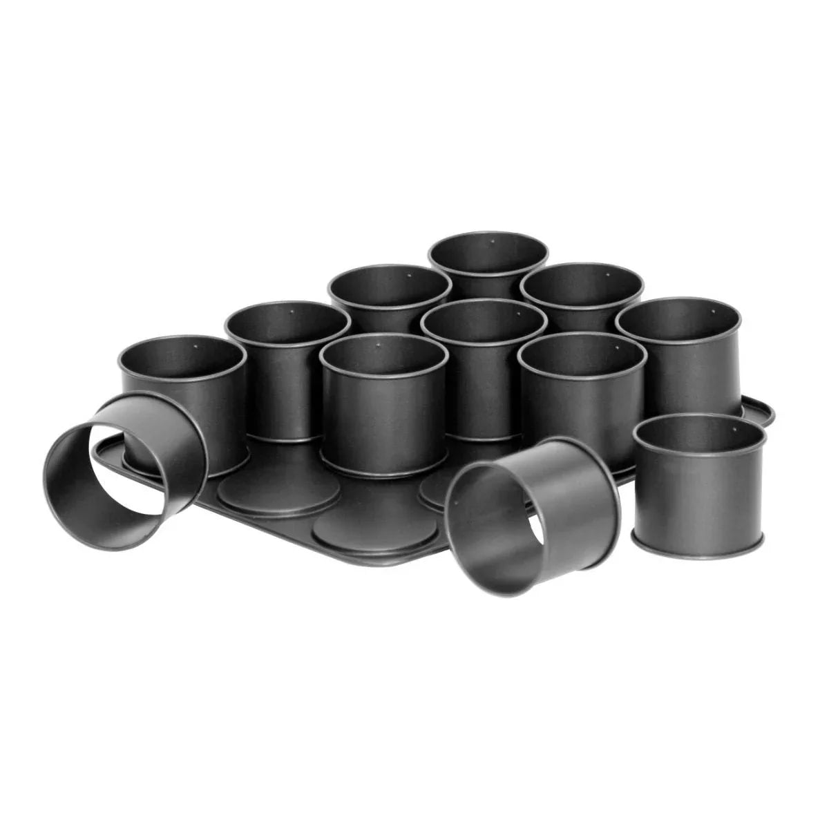 Bakplaat Mini Zenker 12 Ronde Vormpjes | Black Metallic | Uitneembaar - Dahomy