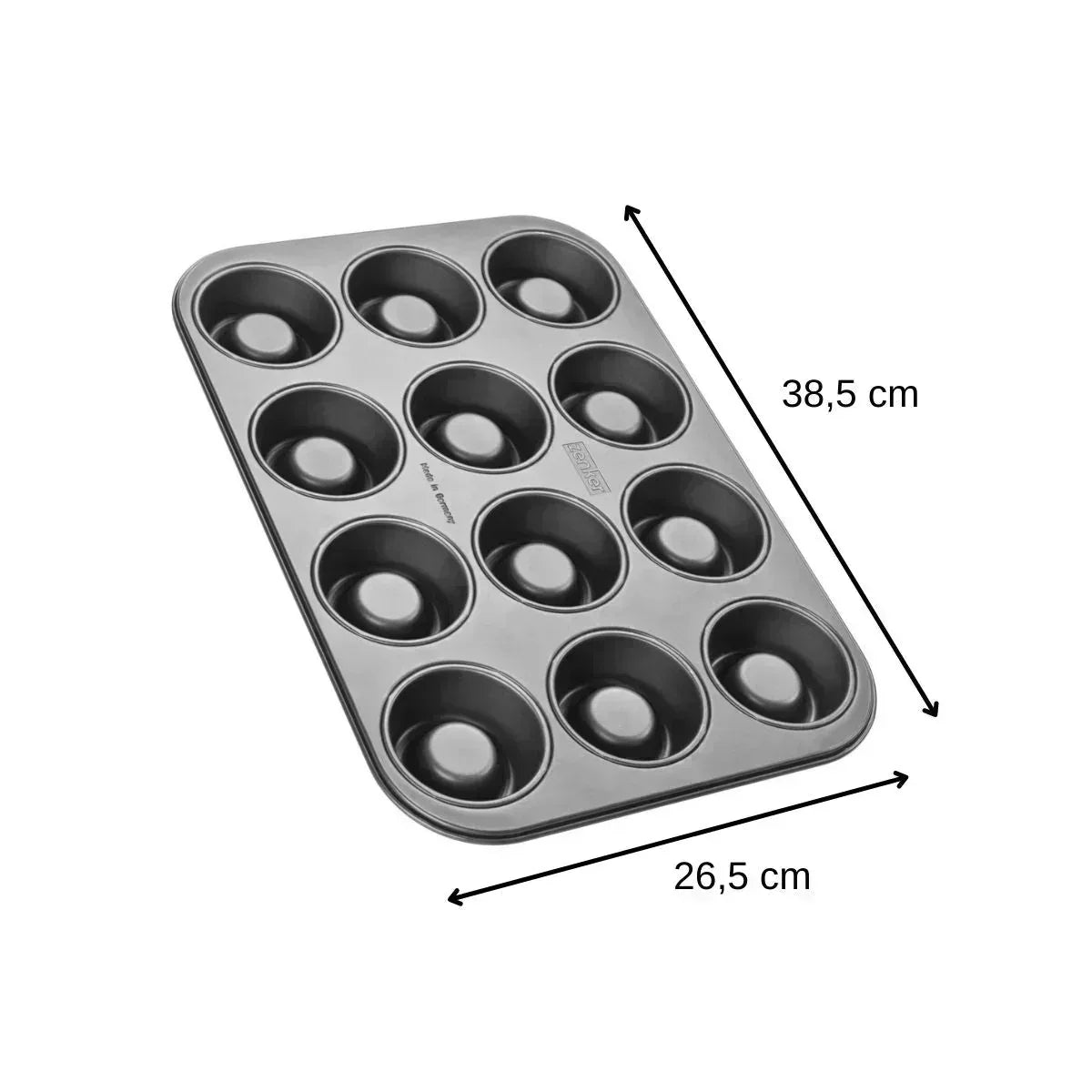 Bakvorm Rum Baba Zenker 12 Stuks | Mini Savarins | RVS Teflon - Dahomy