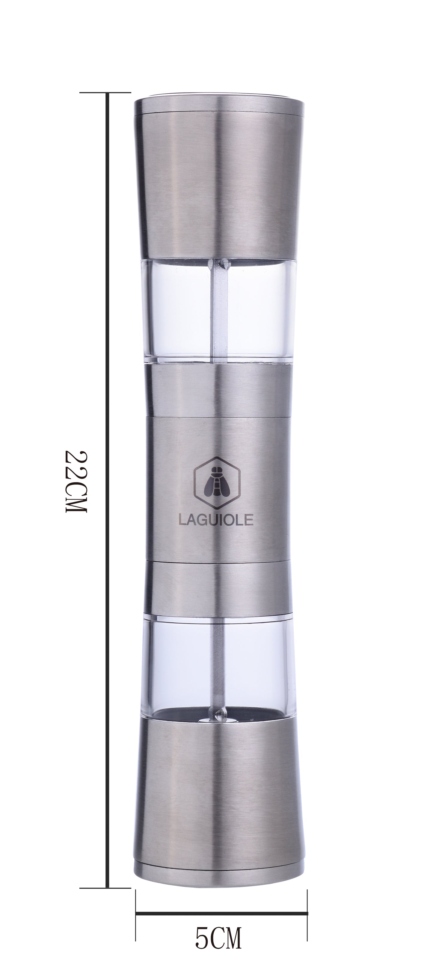 LAGUIOLE duo zout- en pepermolen satijn roestvrij staal 22cm
