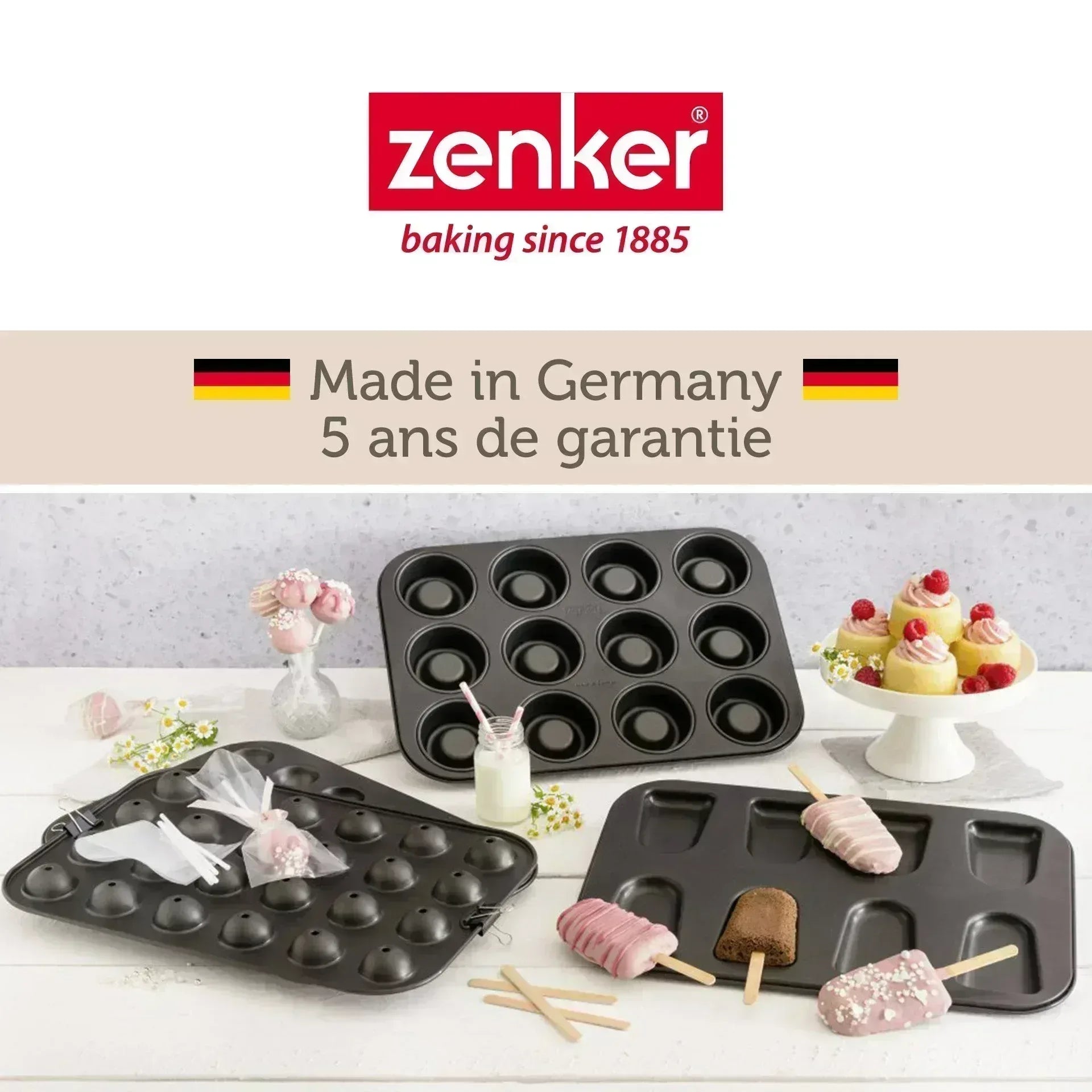 Bakvorm Rum Baba Zenker 12 Stuks | Mini Savarins | RVS Teflon - Dahomy