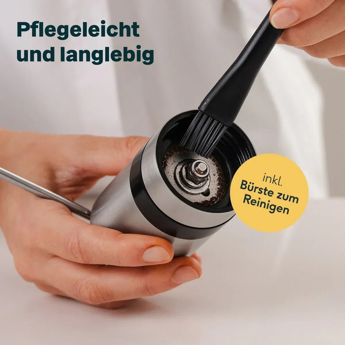 Handmatige Koffiemolen met Glazen Container – Silberthal Premium Koffiemaler met Keramisch Maalwerk - Dahomy.nl
