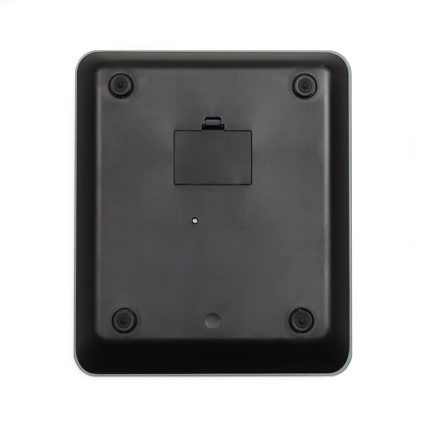 Livoo elektronische weegschaal rood glazen platform 5kg precisie 1 gram - onderkant
