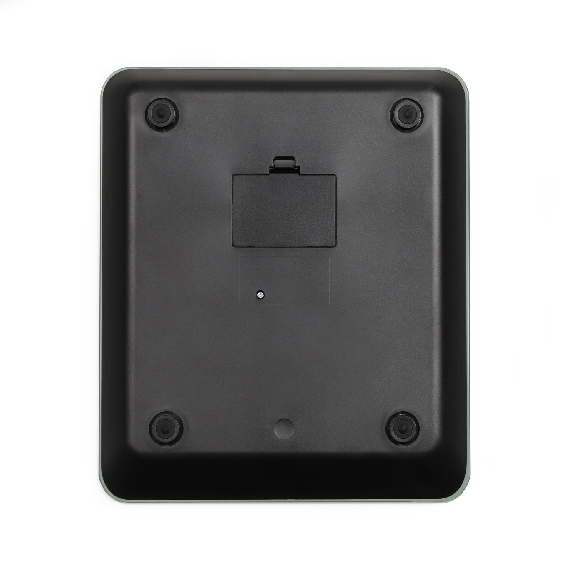 Livoo elektronische weegschaal rood glazen platform 5kg precisie 1 gram - onderkant
