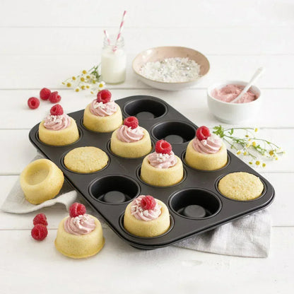 Bakvorm Rum Baba Zenker 12 Stuks | Mini Savarins | RVS Teflon - Dahomy