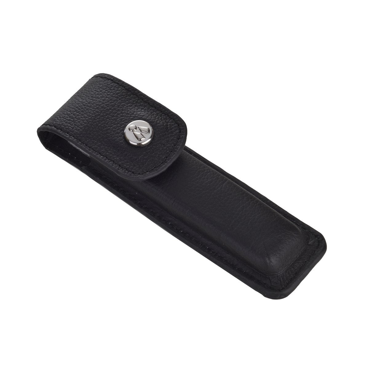 Zwart leren etui voor Laguiole zakmes bescherming en opslag
