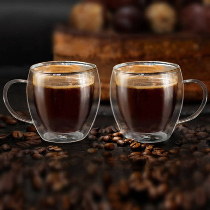 Creano espressokopjes dubbelwandig glas houdt espresso langer warm
